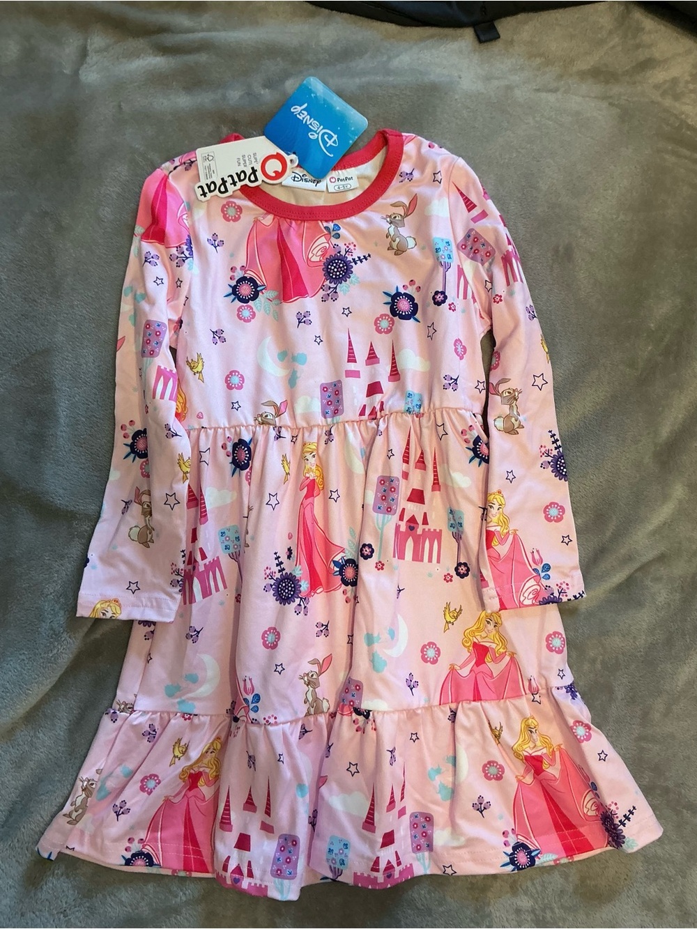 Disney Pink Princess Castle Long-Sleeve Dress
